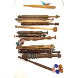 15 wooden lace bobbins