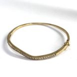 9ct gold stone set bangle weight 9g