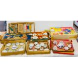 Vintage toys and miniature tea sets