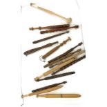 15 wooden lace bobbins