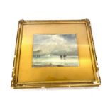 Gilt framed watercolour by M Deakill, 1891, approximate frame measurements: Height 17 inches,