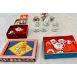 Selection children's vintage miniature part tea sets