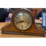 Inlaid nelson hat mahogany westminister chime clock, untested
