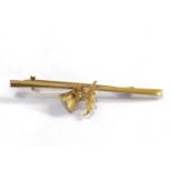 Antique 9ct gold thistle brooch weight 1.9g