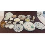 Large selection of assorted china, to include bowls, plates, cups etc, a/f