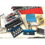 Large selection of tools, scanners, sockets, impact drivers, combination wrenches etc
