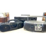 3 Boom boxes includes Sanyo and Panasonic, untested