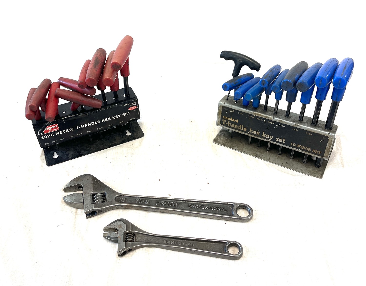 Proto professional 712 S rench, Bahco 8 inch rench, selection of jex key sets