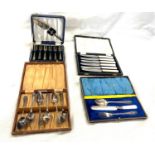 Selection silver plated cased cutlery