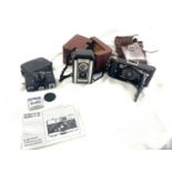 Vintage Kodak Duaflex II 2 Film Camera , Kodak Lodex No1 pocket Kodak, Rollei 35B compact 35mm