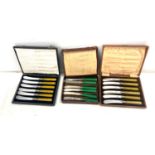 3 boxed silver plated knives set