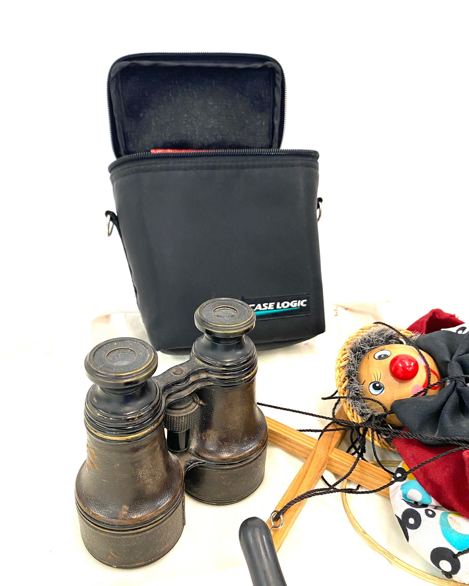 Selection of vintage and alter items to include wooden puppet, walkie talkies, binoculars etc - Image 3 of 7