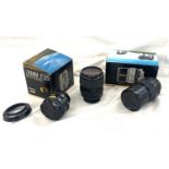 Minolta camera lens / lenses to include 28mm F3.5 MD Rokker, 135mm F2,8 MD tele Rokker, MD Zoom 35-