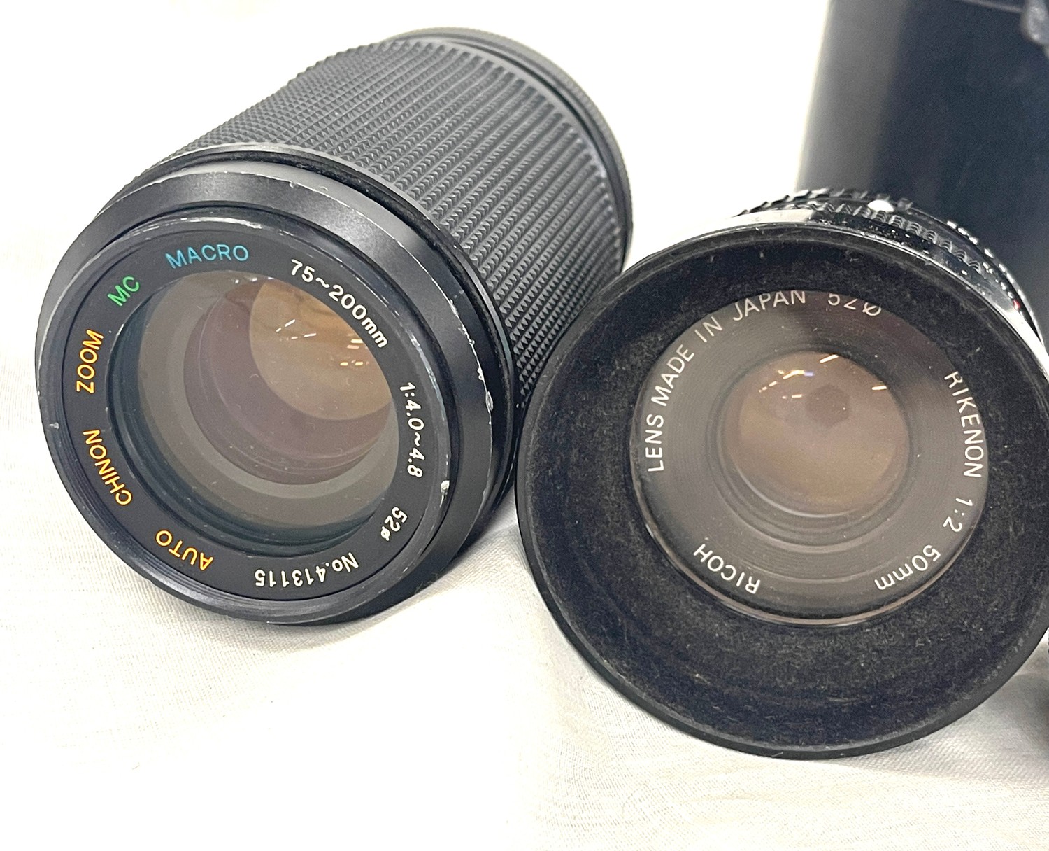 Selection 4 Ricoh camera lens / lenses to include Koboron wide angle 1..2.8 F=28mm, Rikenon 1.2 - Image 3 of 4