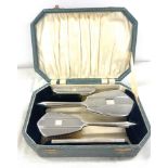 Cased silver hallmarked brush and mirror dressing table set