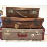 3 Vintage suitcases