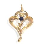 Antique 9ct gold drop pendant 1.5g