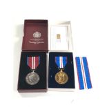 The Queens golden & diamond jubilee medals original boxes