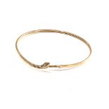 Vintage 9ct Gold snake bangle 4.8g