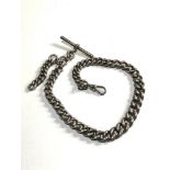 Fine Chunky antique silver albert pocket watch chain graduated links widest measures approx 11mm