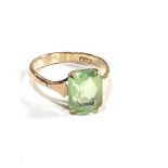 9ct vintage step cut green stone ring 2.6g