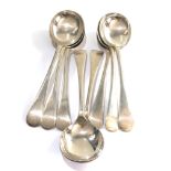 8 heavy silver soup spoons Sheffield silver hallmarks weight 563g