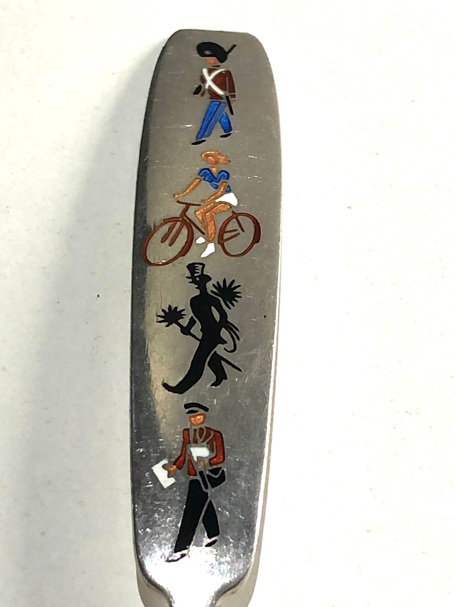 Vintage Denmark silver and enamel caddy spoon by A.Michelsen copenhagen - Image 3 of 5