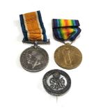 ww1 medal pair & silver wound badge to 5-4971 pter.h.gunning K.R.RIF .C
