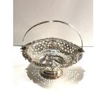 Pierced silver sweet basket London silver hallmarks measures approx 11.5cm dia height 5.8cm weight