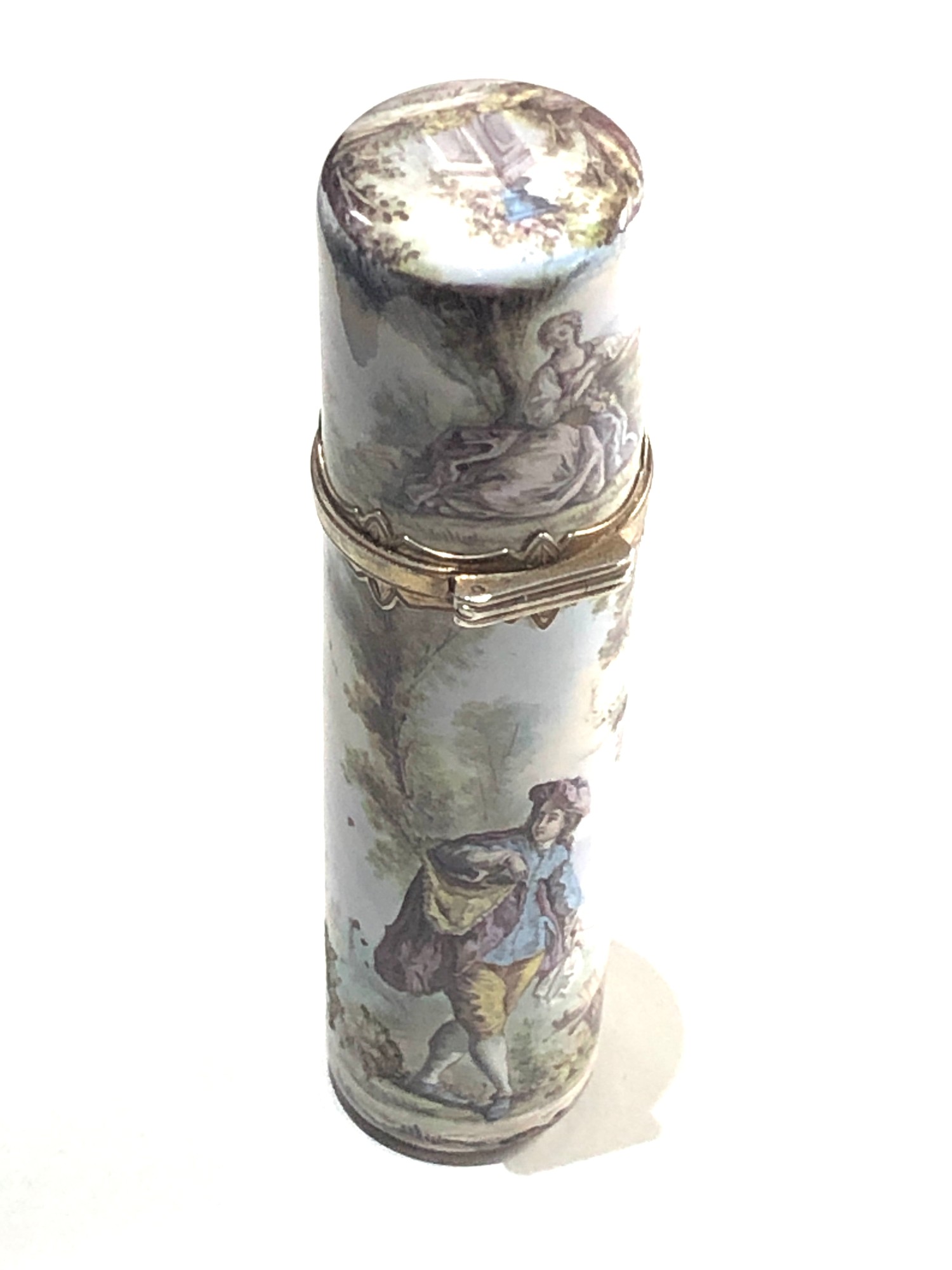 Venetian silver scenic enamel scent bottle measures approx 11.5cm - Image 5 of 6