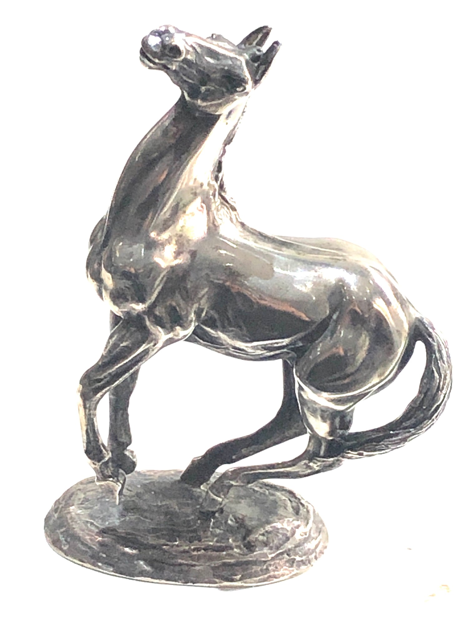 Fine boxed signed solid silver figure of a rearing horse by lorne mckean measures approx 11.8cm by - Image 3 of 8