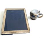 Silver picture frame and antique royal doulton silver mustard pot