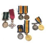 8 original period miniature medals inc M.B.E ww1 and ww2 miniature