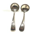 2 Antique Dutch silver sauce ladles measure approx 16cm long weight 116g full dutch silver hallmarks