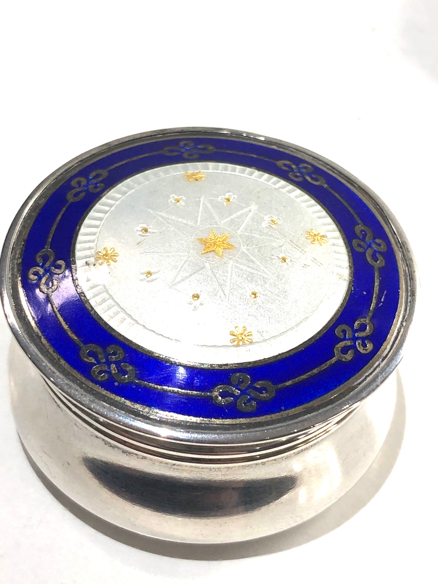 2 Antique Silver & guilloche enamel lid Pill Boxes both have Birmingham silver hallmarks as shown - Image 4 of 6