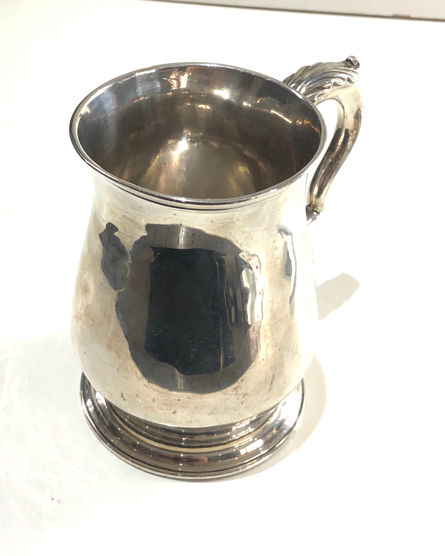 Georgian silver mug London silver hallmarks measures approx 9.8cm tall weight 205g please see images - Image 4 of 7