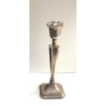 Large silver candle stick birmingham silver hallmarks measures approx 27cm tall filled base