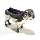 Antique silver french bulldog pin cushion