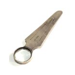 Novelty silver bookmark / Magnifier - 1899 - Sampson Mordan & Co measures approx 16cm long