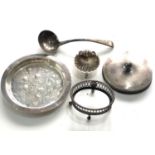 Selection of silver items continental silver diah ladle etc weight 365g