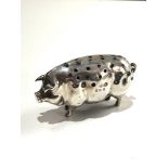 Antique silver pig pin cushion