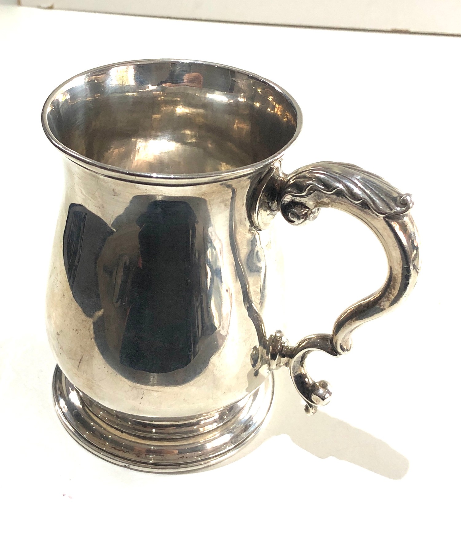 Georgian silver mug London silver hallmarks measures approx 9.8cm tall weight 205g please see images - Image 3 of 7