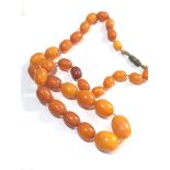 Egg yolk amber bead necklace weight 27g