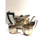 Antique 3 piece silver tea service London silver hallmarks broken handle on sugar total weight