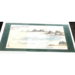 Signed Japanese watercolour landscape painting Taisho Era, Ca. 1920 measures approx 68cm by 32cm not