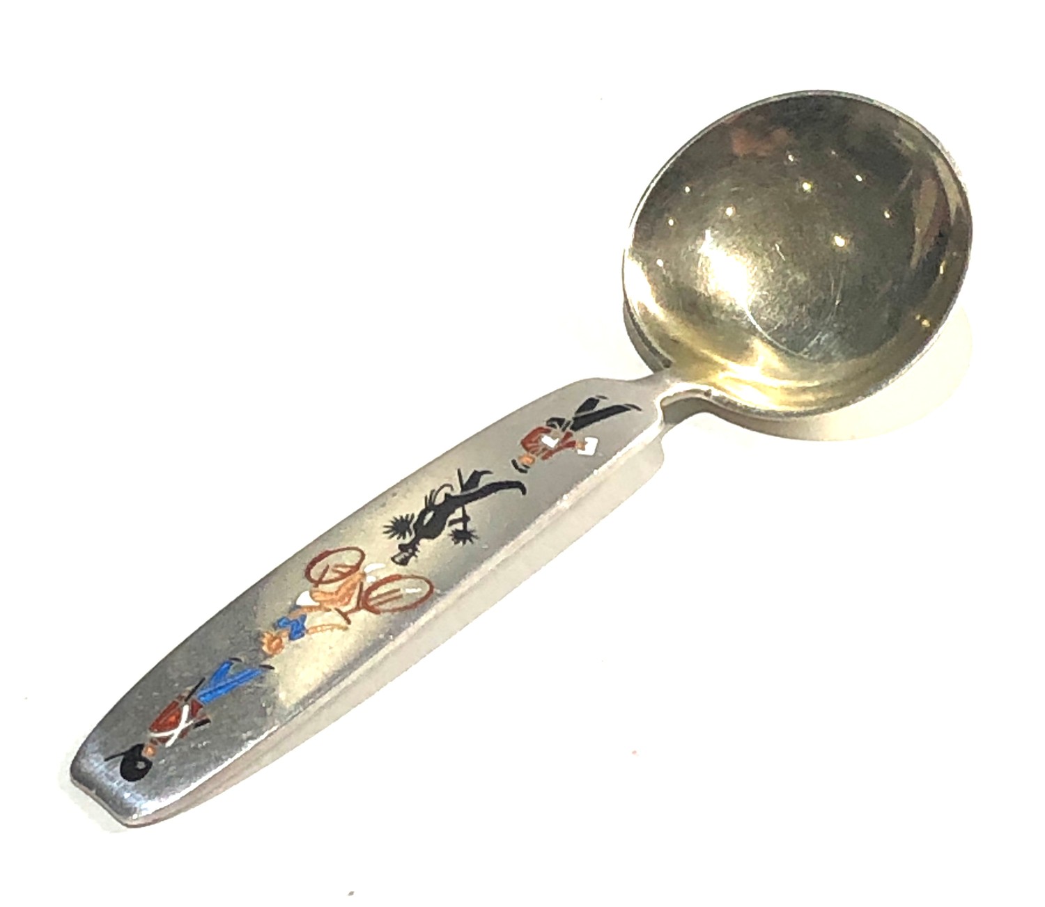 Vintage Denmark silver and enamel caddy spoon by A.Michelsen copenhagen - Image 2 of 5