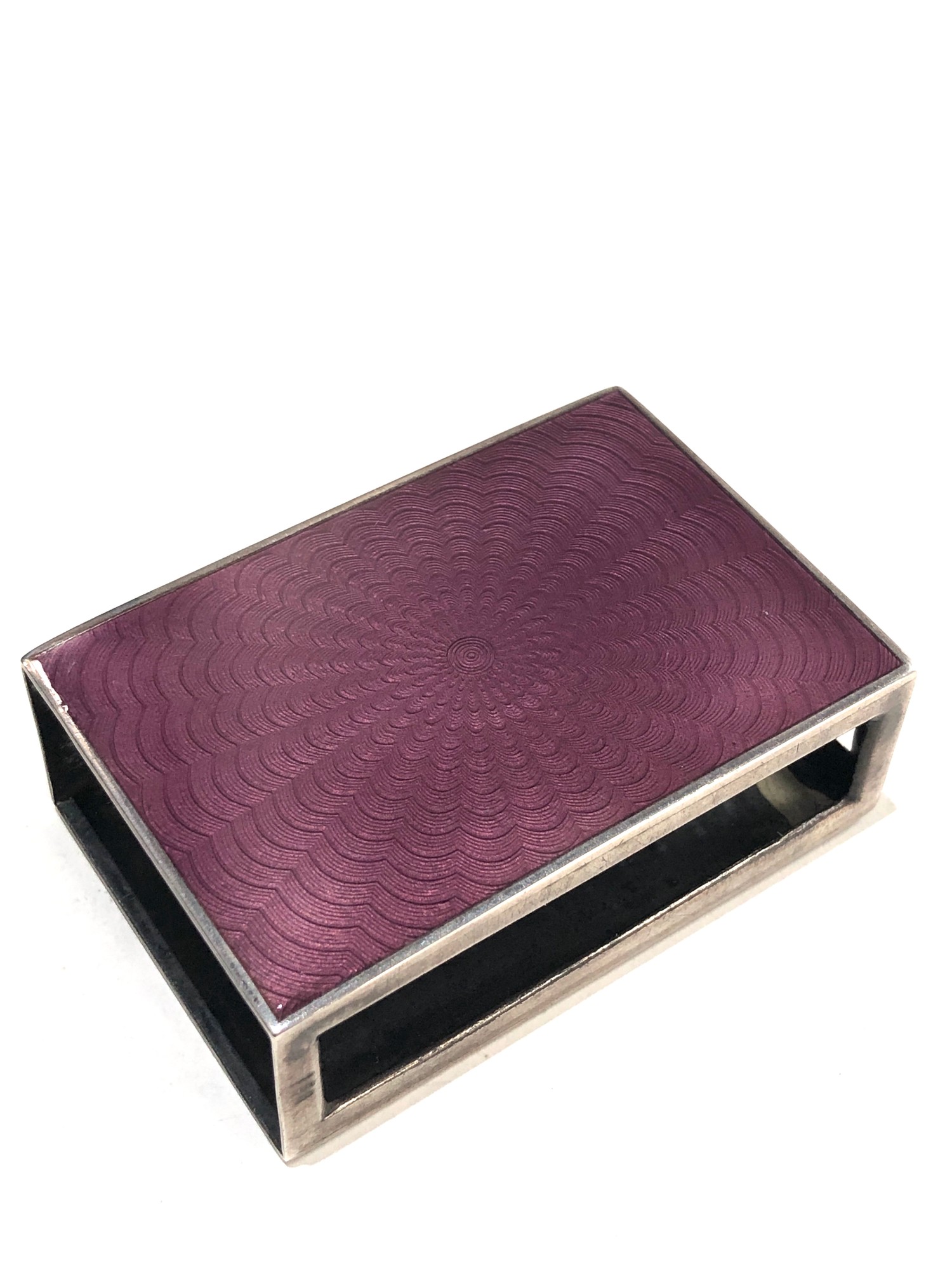 Fine antique silver & enamel match box case measures approx 6.1cm by 4.1cm please see images for - Image 2 of 5