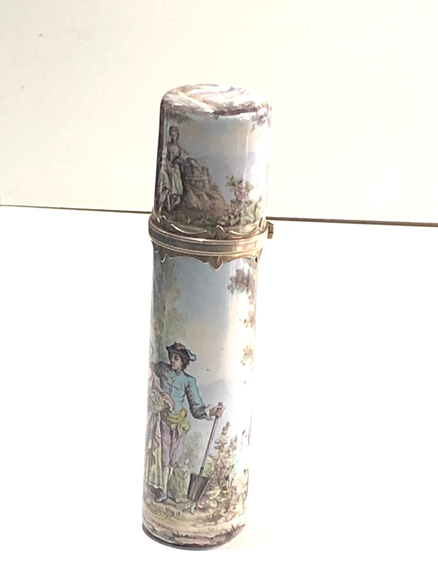 Venetian silver scenic enamel scent bottle measures approx 11.5cm - Image 2 of 6