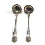 Fine Victorian pair of scottish glasgow silver sauce ladles full glasgow silver hallmarks makers W.B