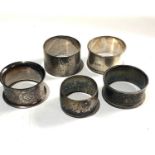 5 silver napkin rings weight 110g